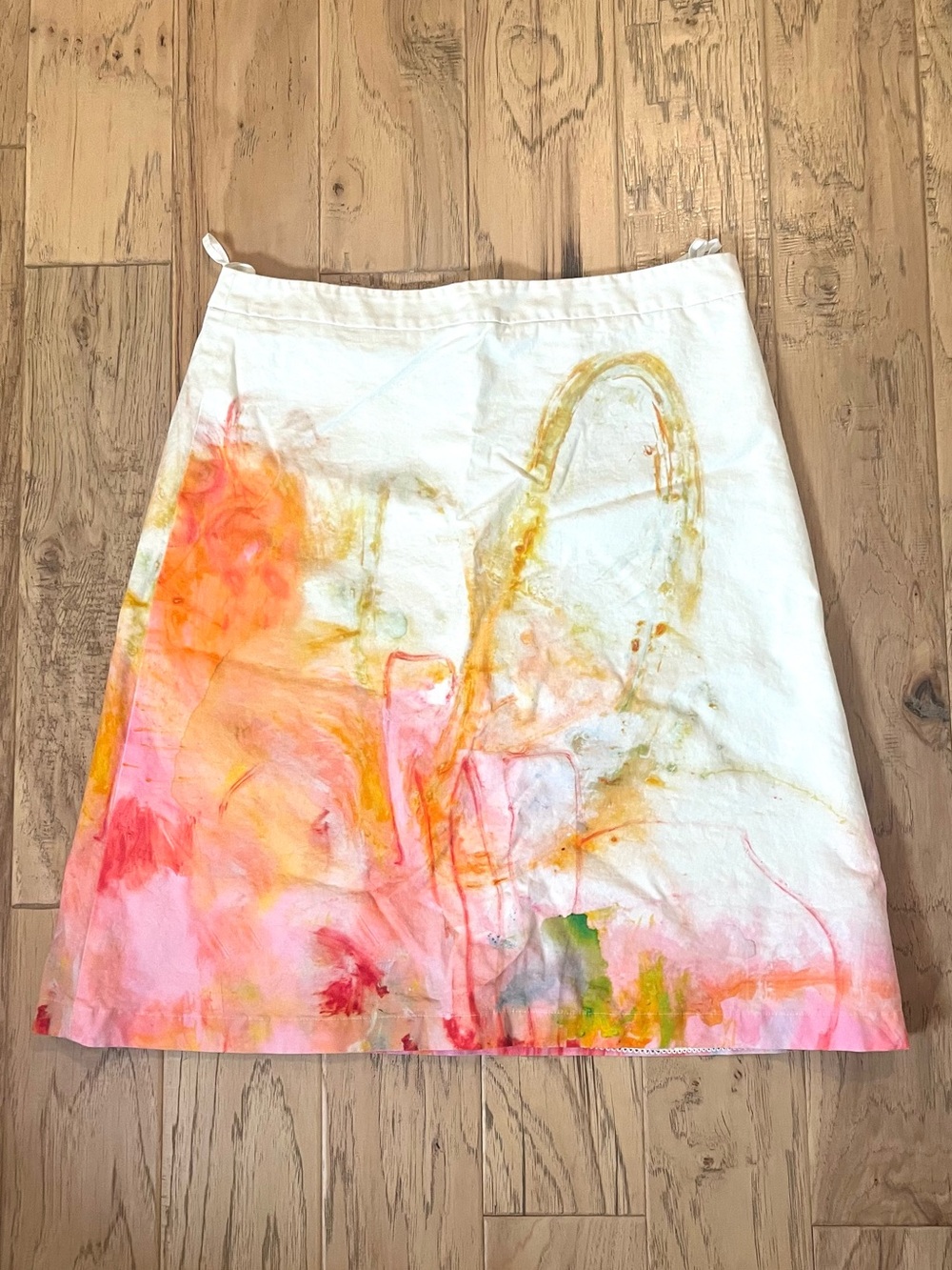 Anthropologie Claire Desjardins Painters’ Pallet White A-Line Knee Length Skirt